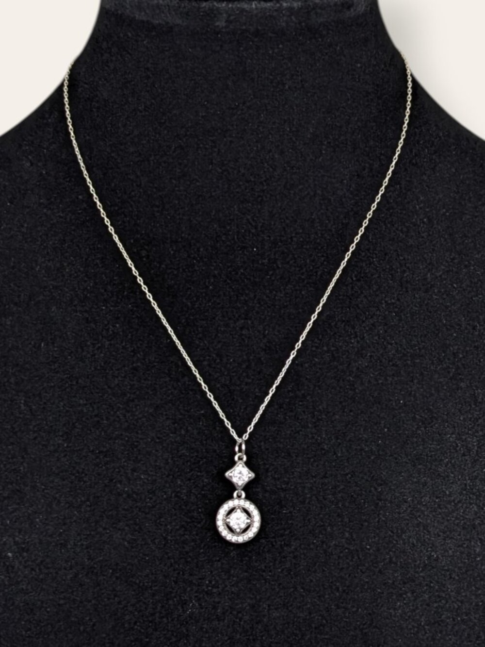 Sterling Silver & CZ Pandora Earring Pendant Necklace